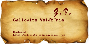 Gallovits Valéria névjegykártya